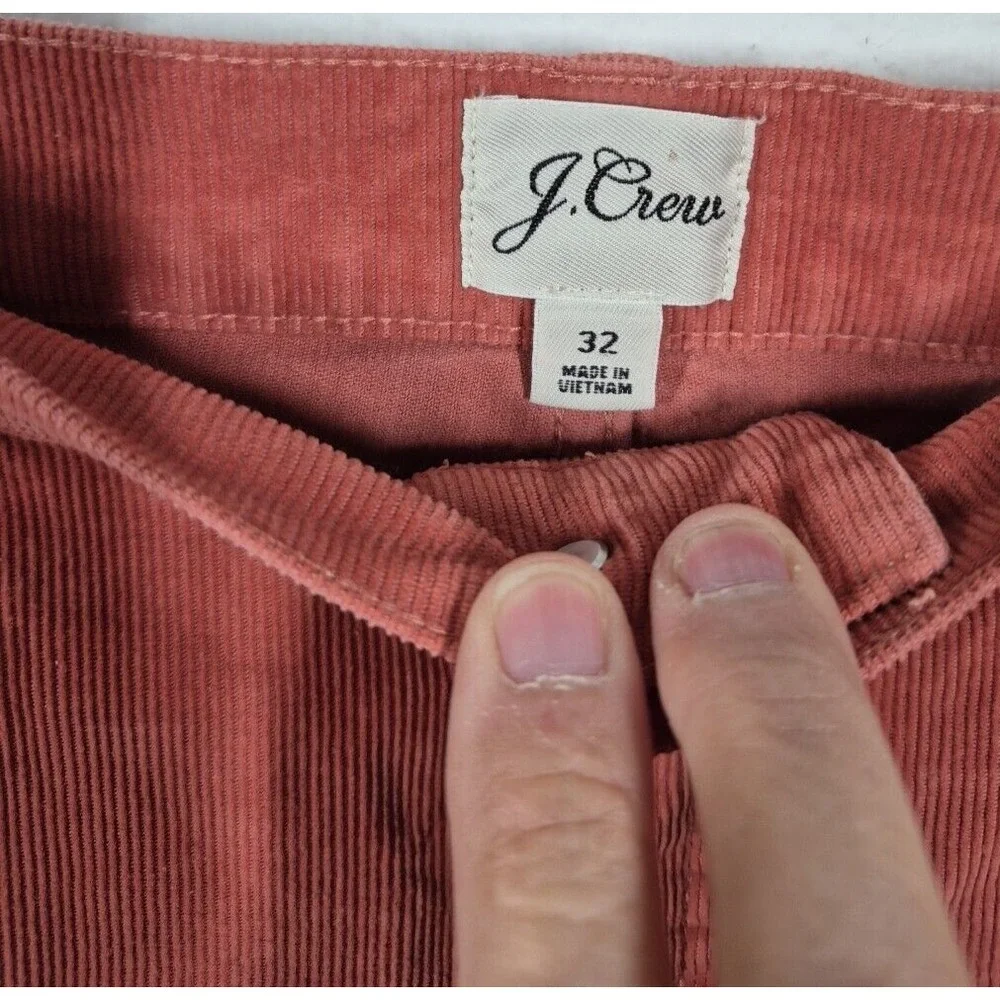 J Crew Pants Mens 34x27Act (T32) Orange‎ Corduroy Preppy Vintage Slim Chino